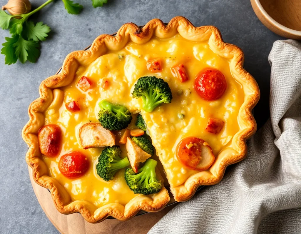 Voedzame hartige taart met kip en broccoli: een smakelijke en gezonde keuze